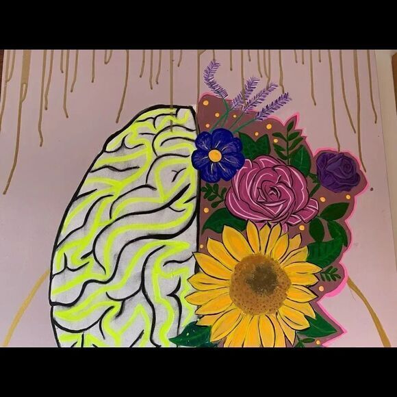 Brain Ship Flow Flower Golden‎ Drip Painting 30x40 - Picture 7 of 7